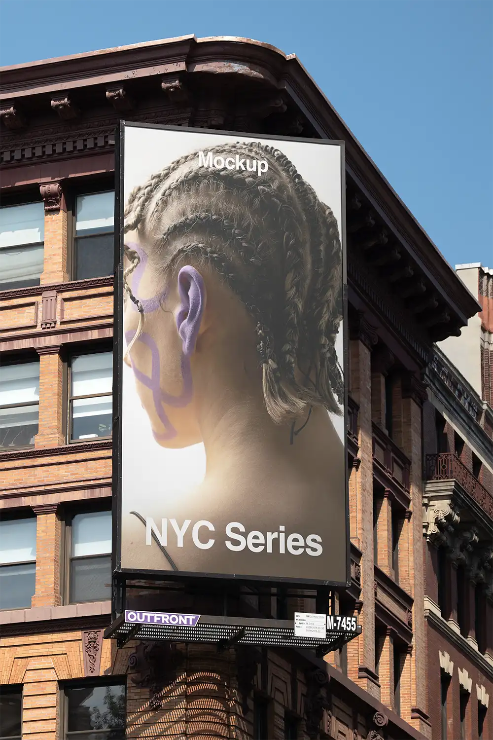 Billboard mockup on a building in New York