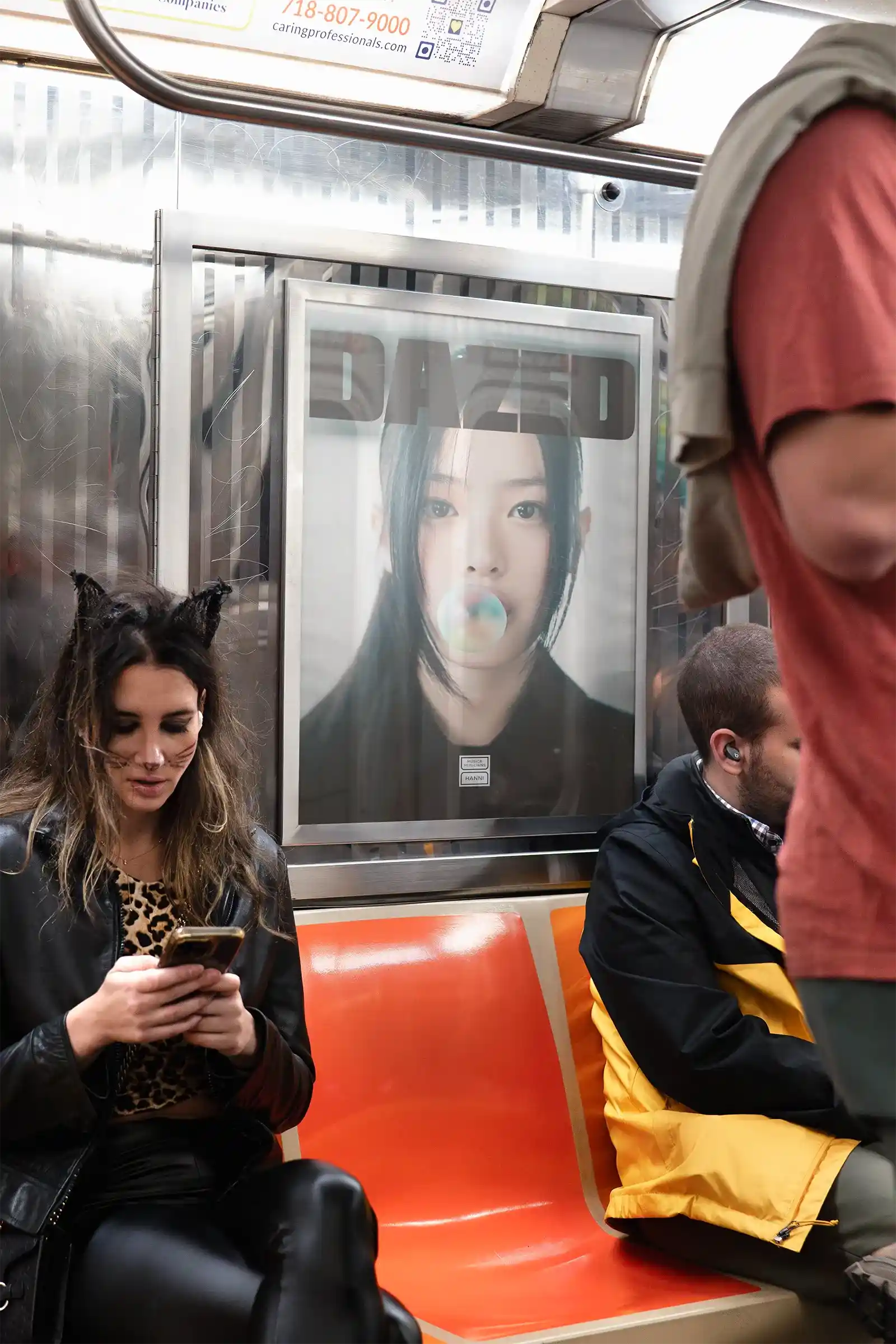 Poster mockup in New York subway, United States.