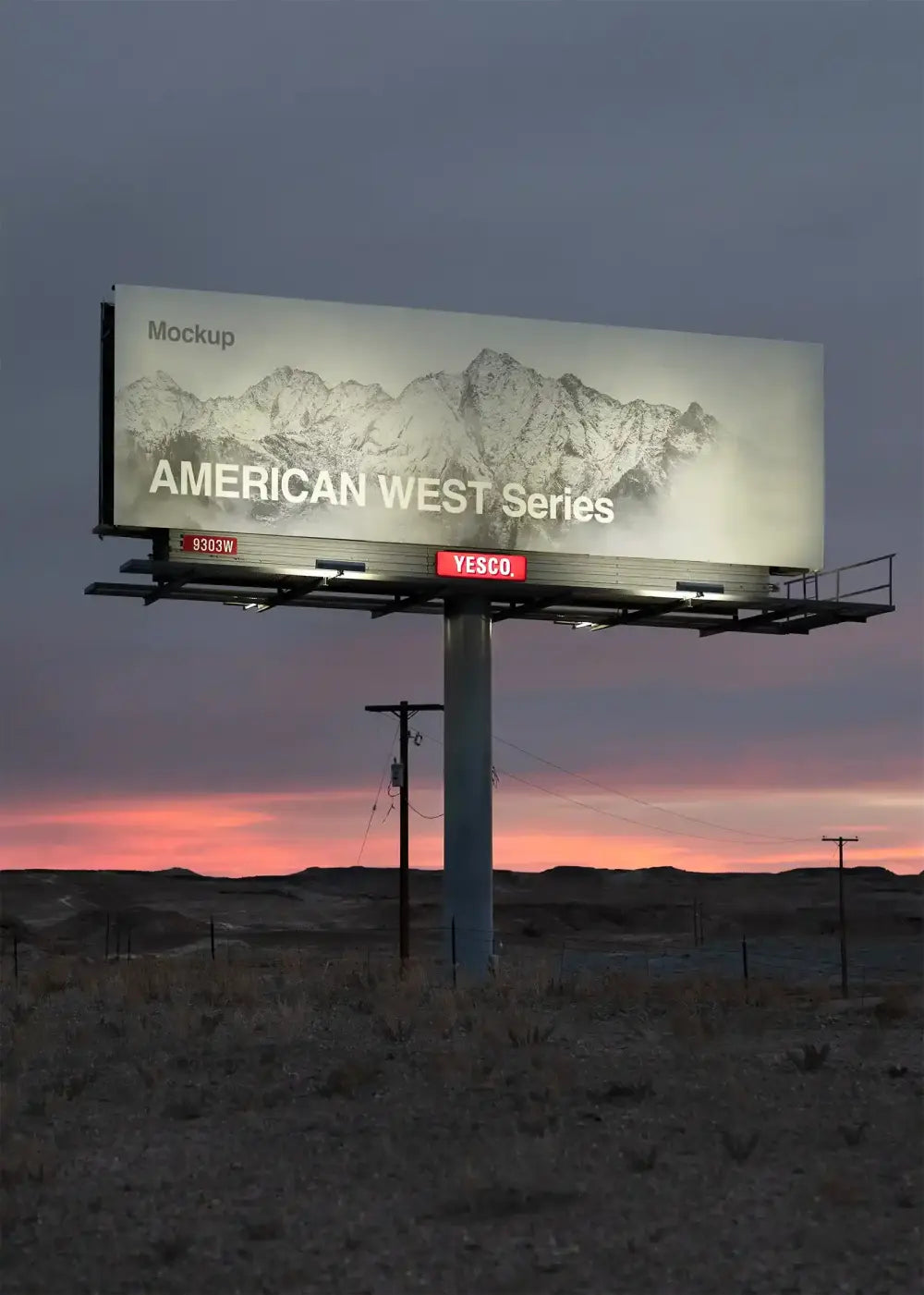 Desert Billboard Mockup, American West | US23WEST0102