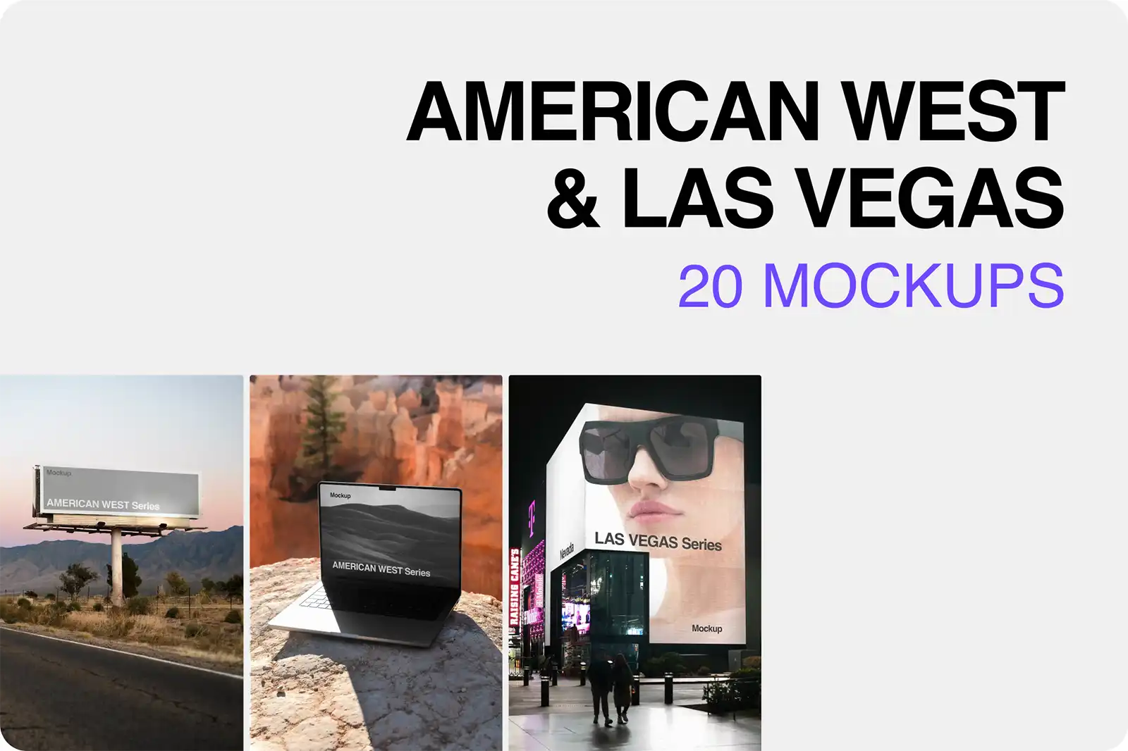 Bundle of billboard mockups in the AMerican West and in Las Vegas