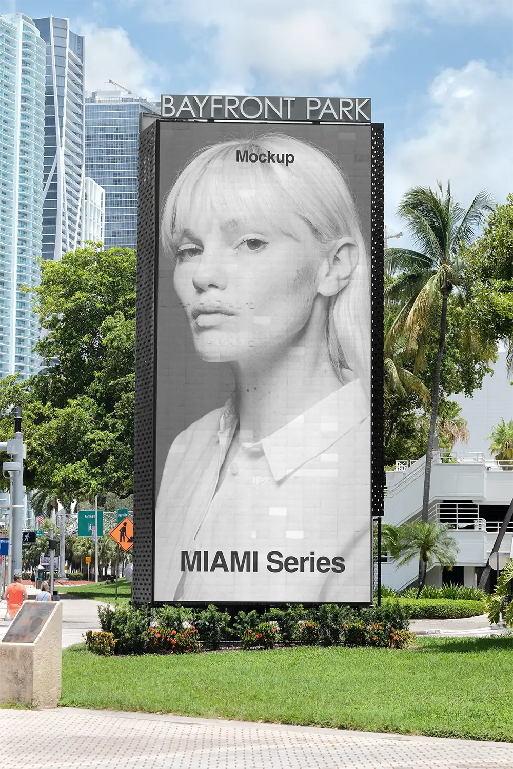 Billboard mockup in Miami