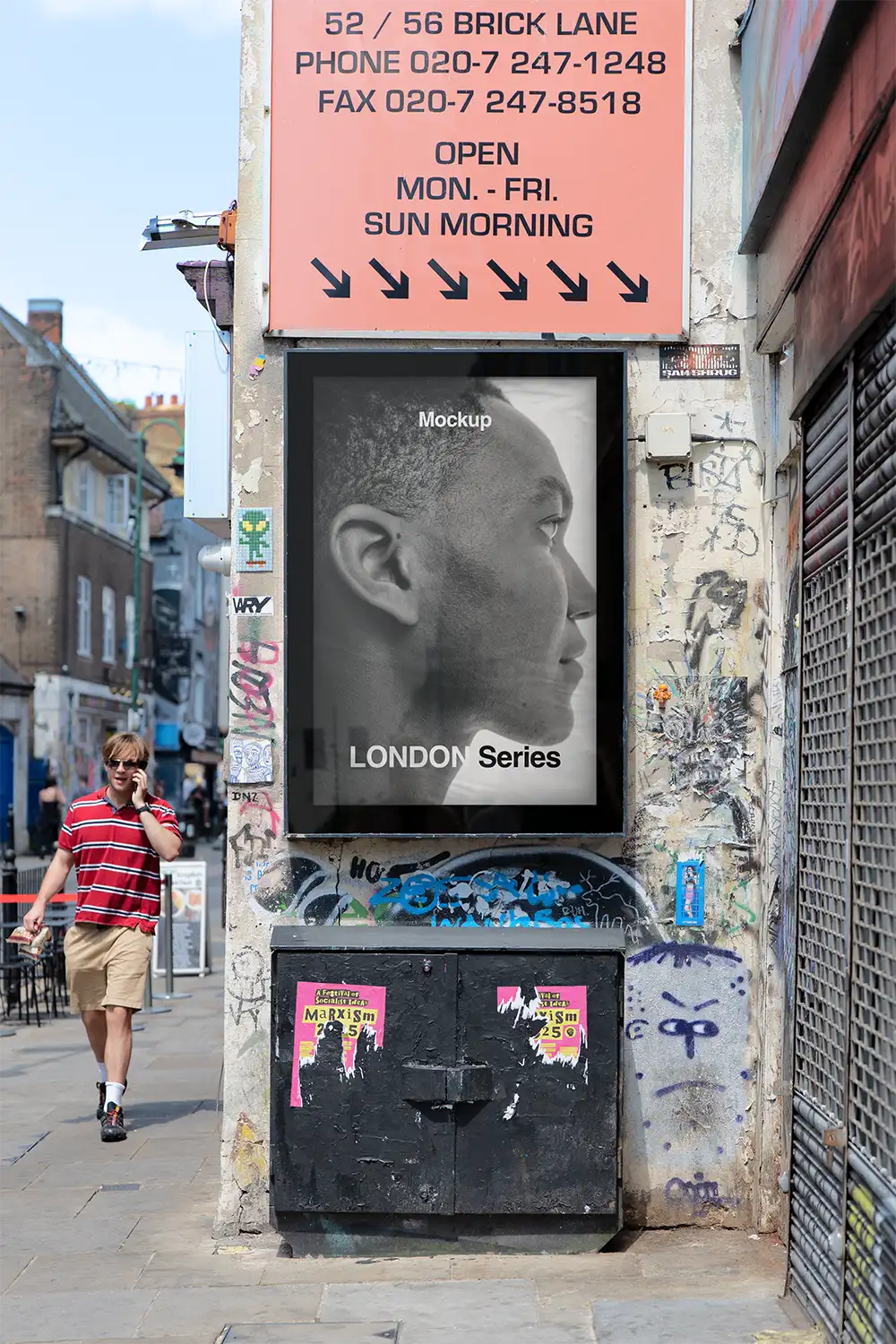 poster mockup in london