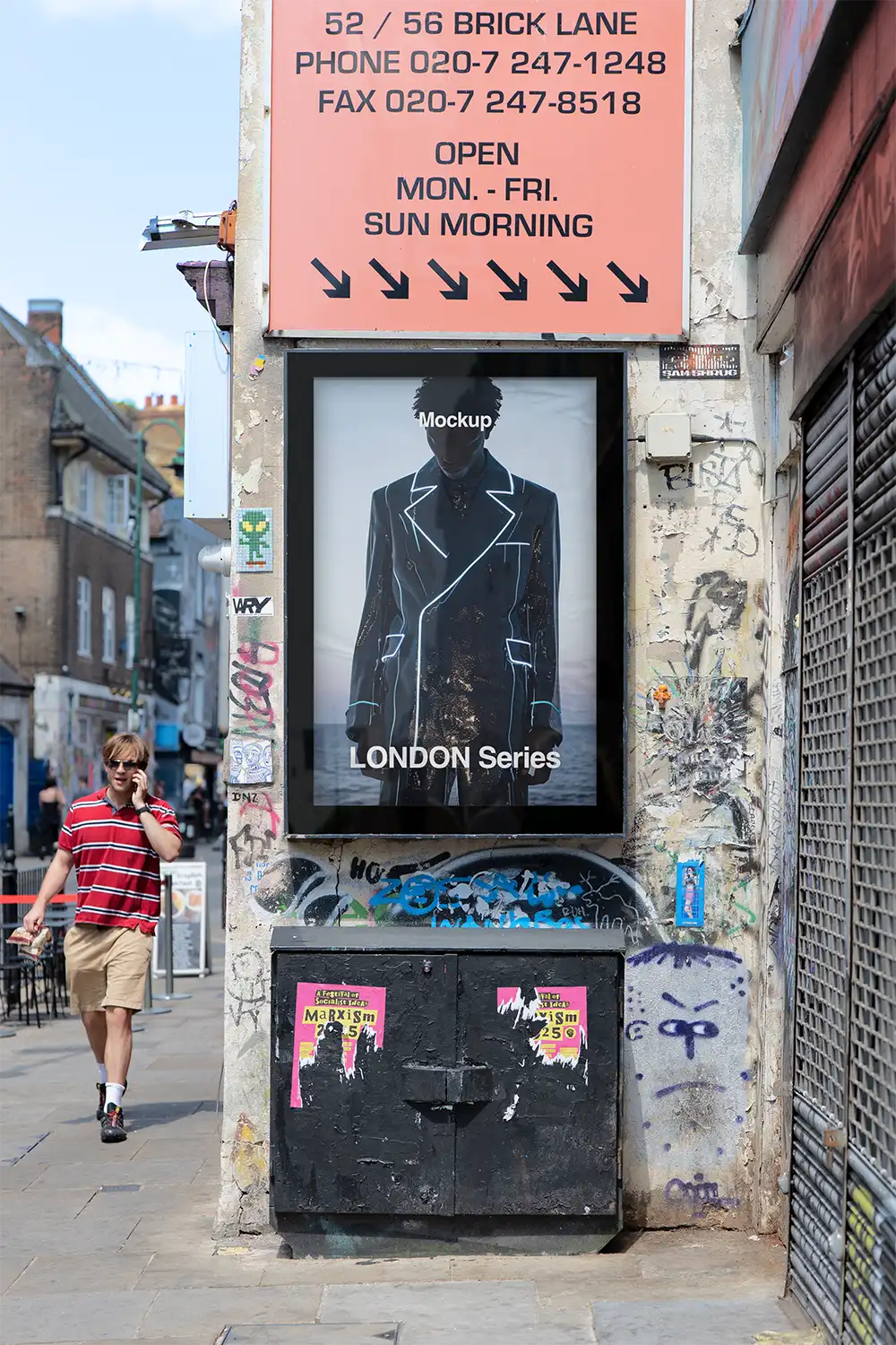 poster mockup in london