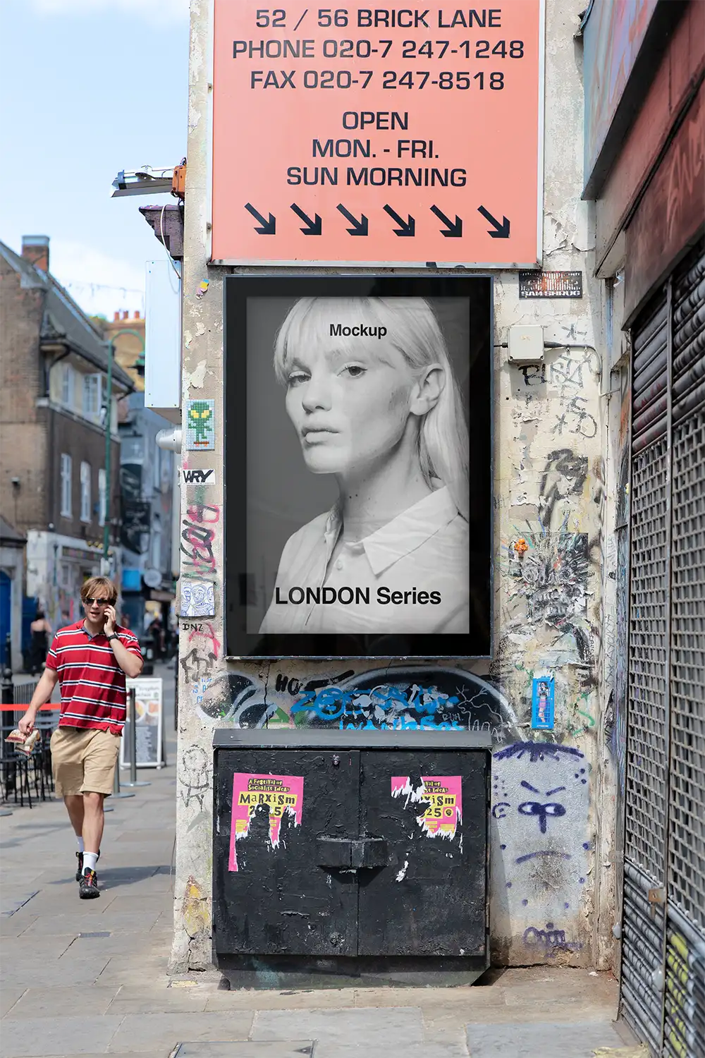 poster mockup in london
