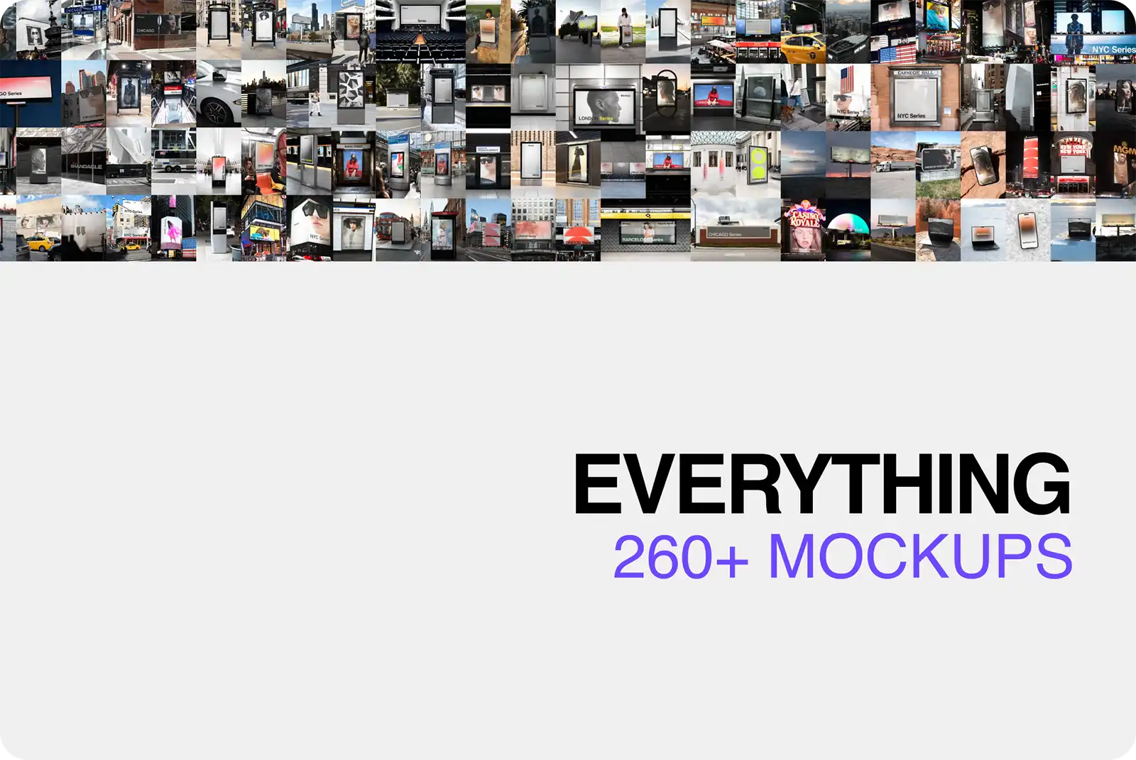 Brandacle mockup bundle - billboards, posters, banners, iphone, vehicles, macbook and more