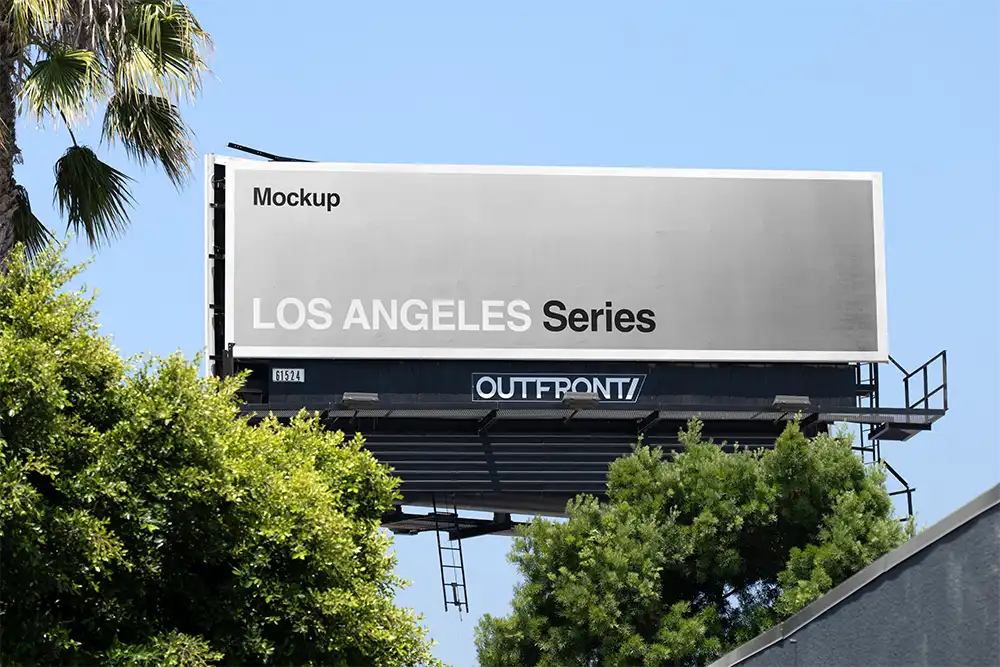 Billboard mockup on Hollywood boulevard in Los Angeles