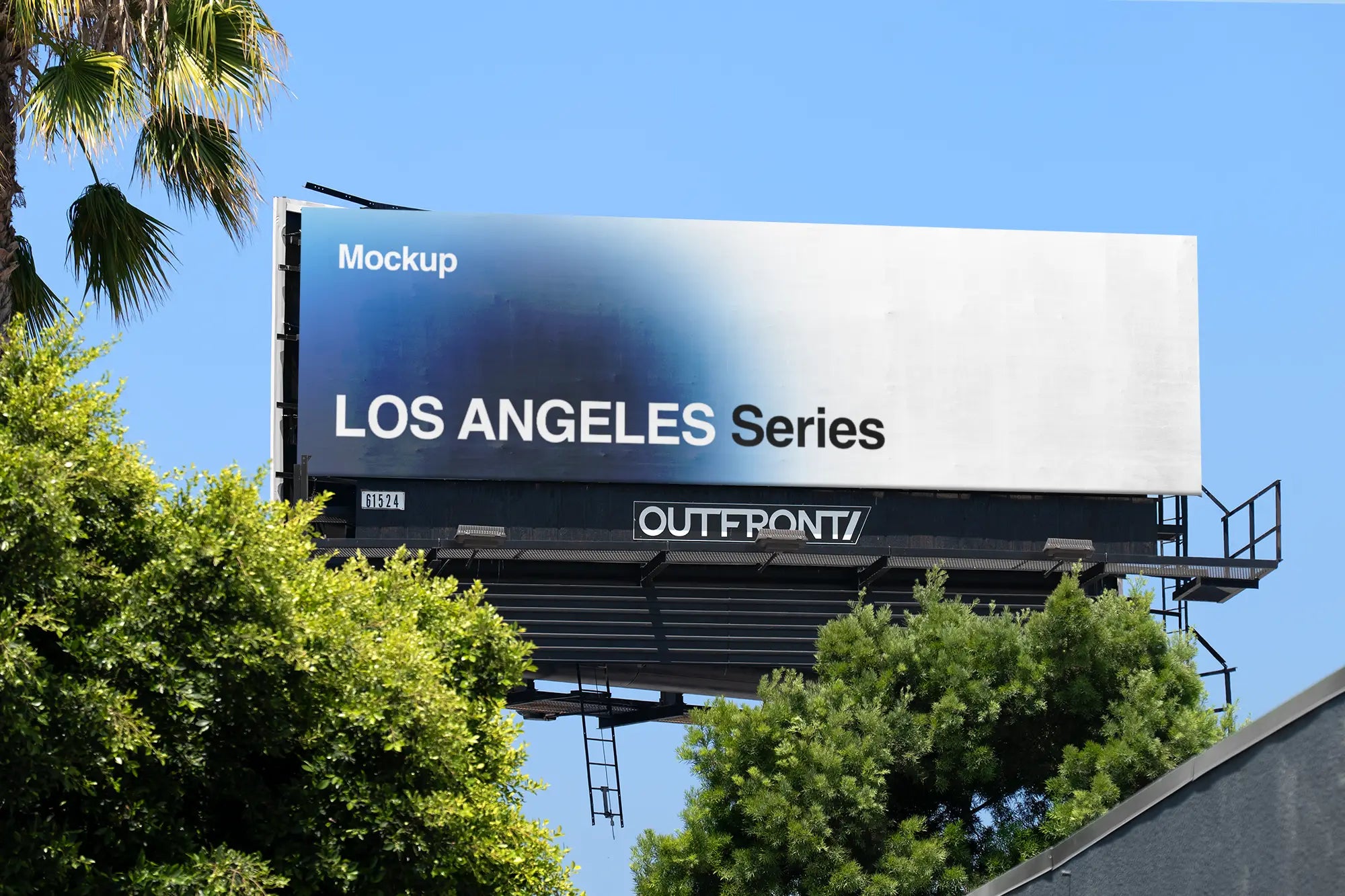 Billboard mockup on Hollywood boulevard in Los Angeles
