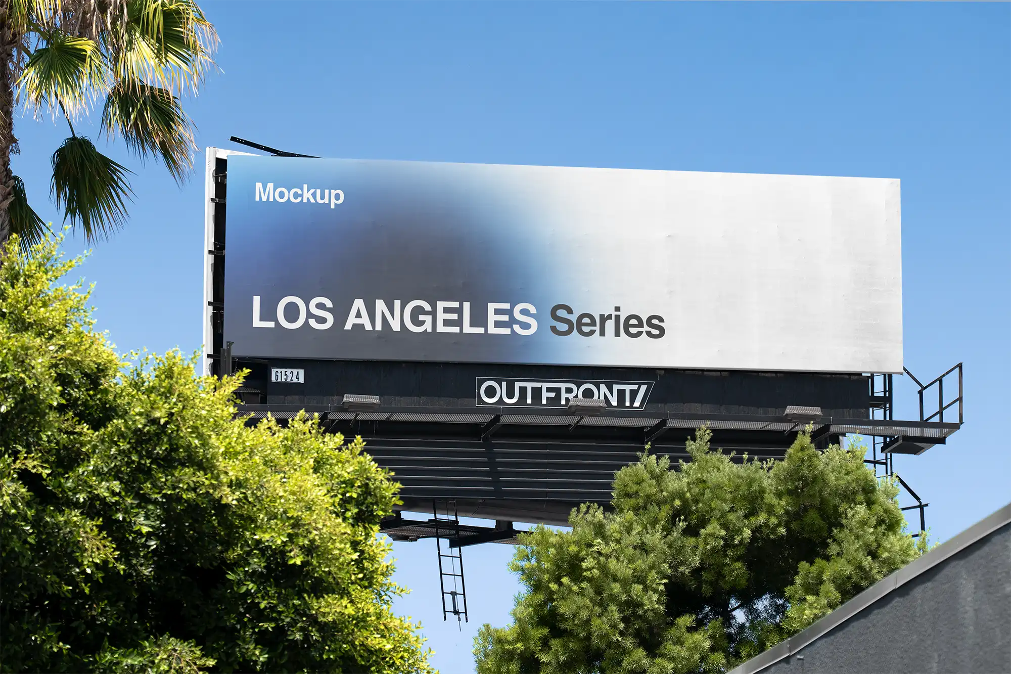 Billboard mockup on Hollywood boulevard in Los Angeles, California