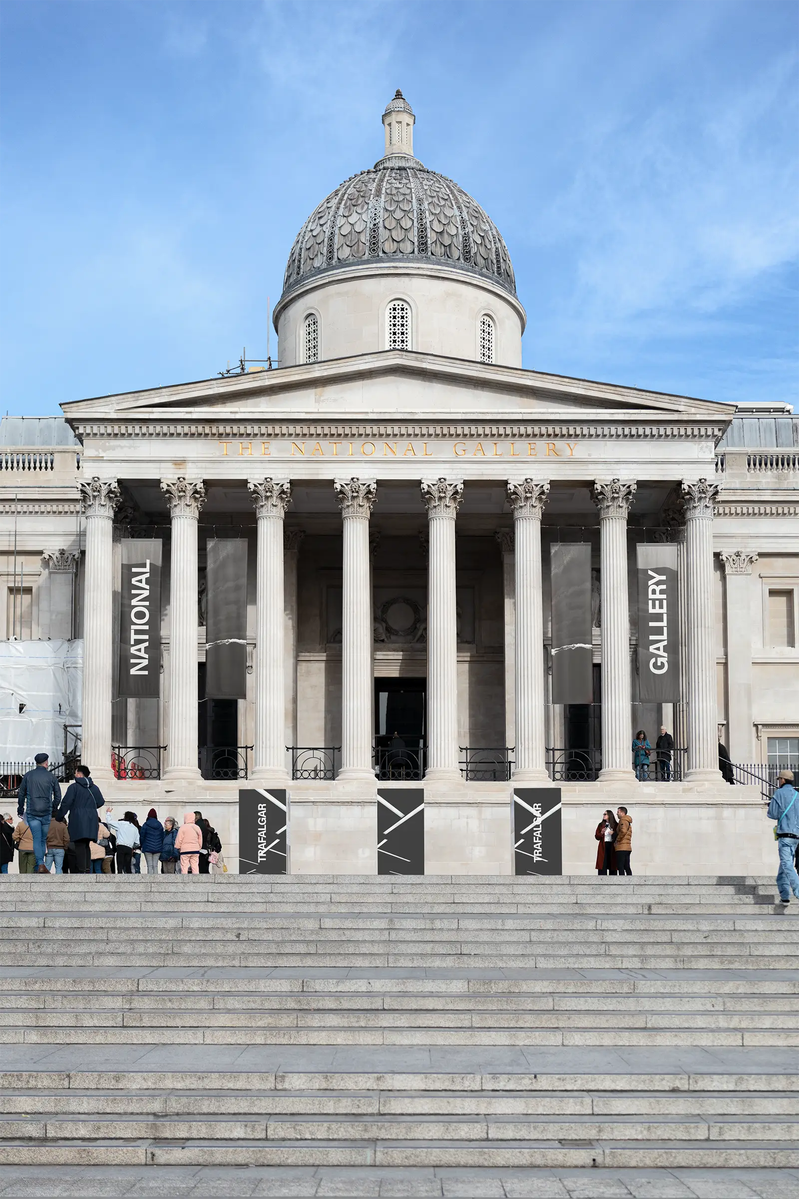 Banners and posters mockup on Trafalgar Square in London - Brandacle