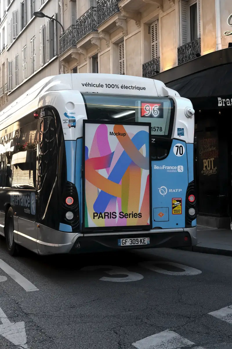 Rue Oberkampf, Paris Bus Mockup, France | FR24PRS463