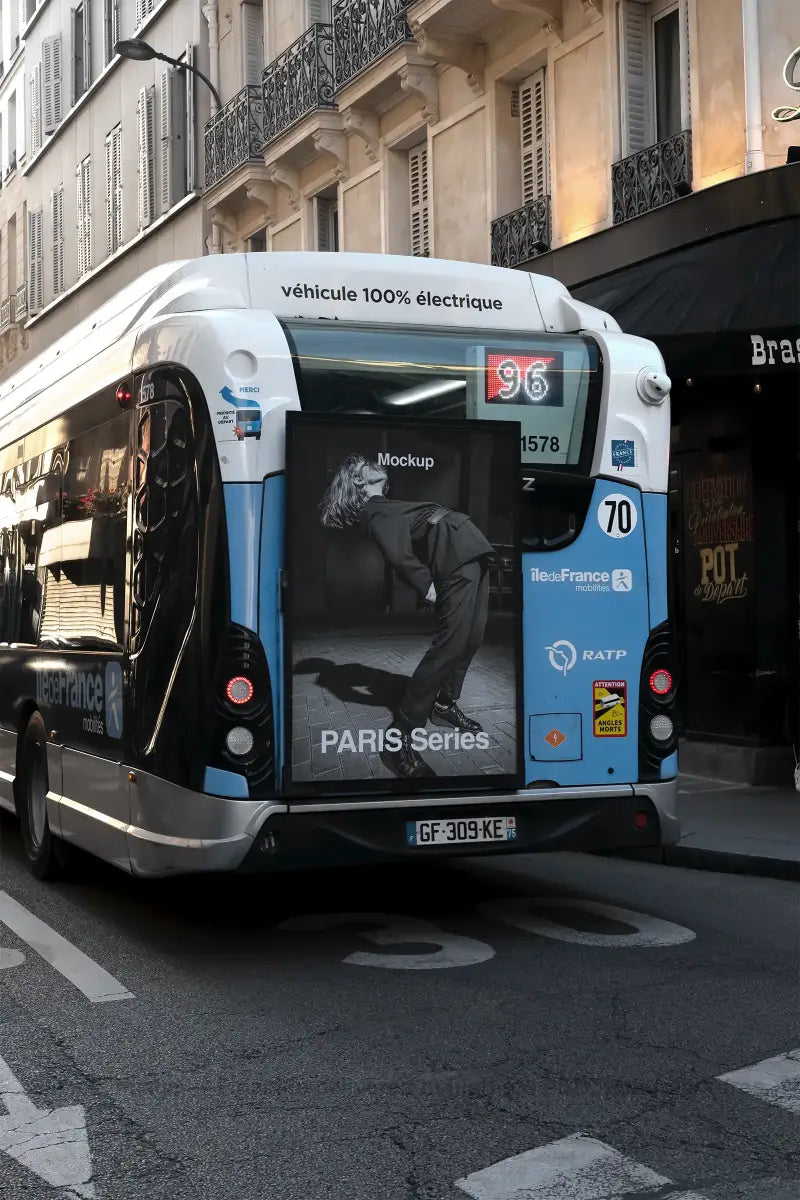 Rue Oberkampf, Paris Bus Mockup, France | FR24PRS463
