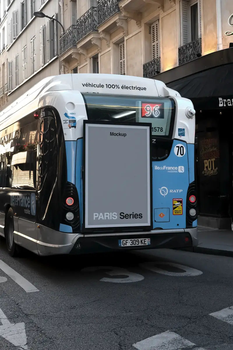 Rue Oberkampf, Paris Bus Mockup, France | FR24PRS463
