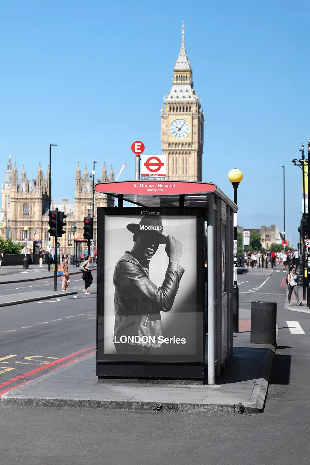 Big Ben & Parliament, London Bus Shelter Poster Mockup PSD, UK — Brandacle