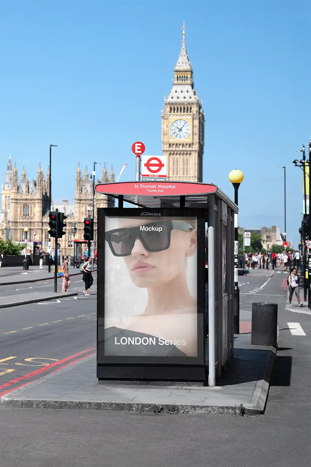 Big Ben & Parliament, London Bus Shelter Poster Mockup PSD, UK — Brandacle