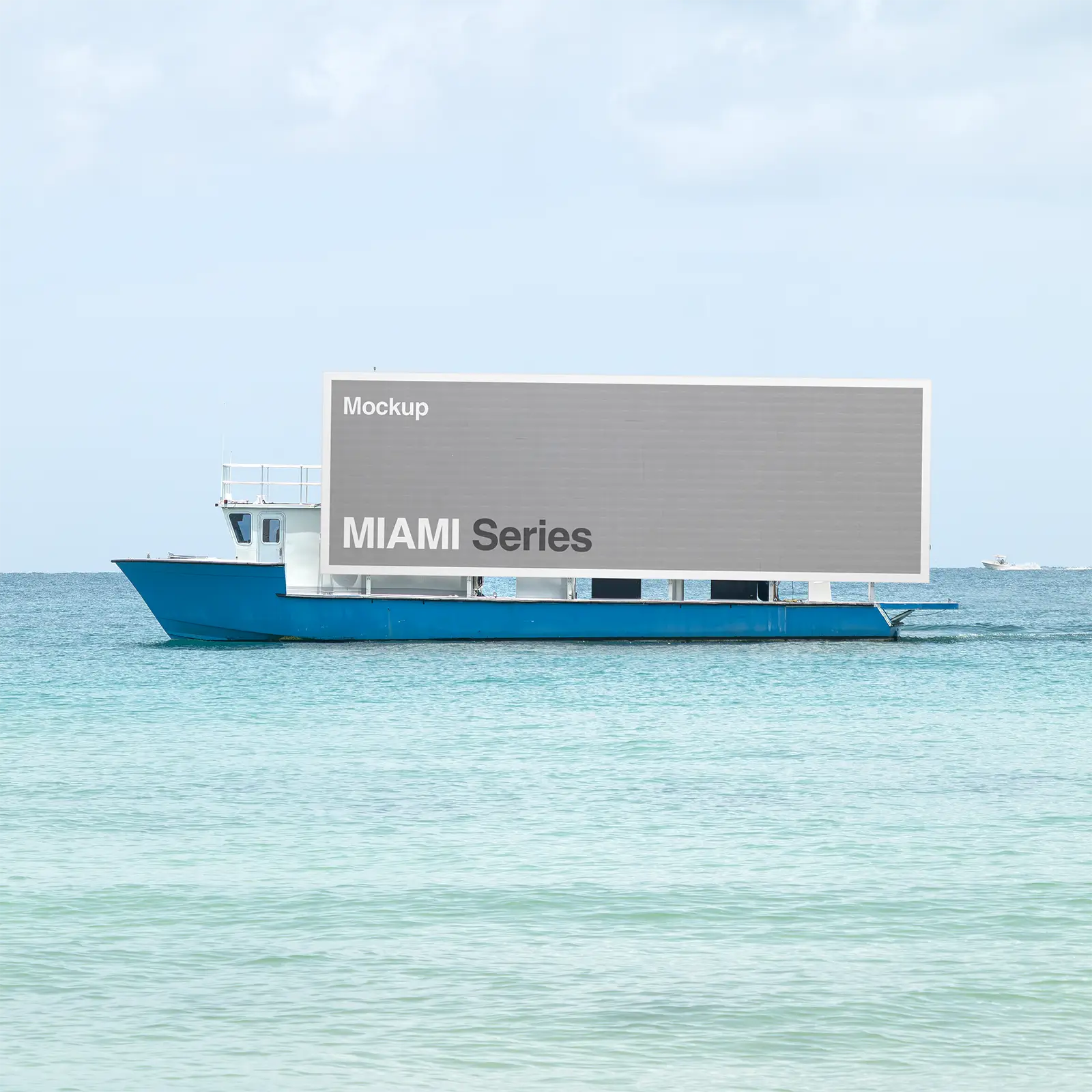 Billboard mockup on a boat in Miami, Florida