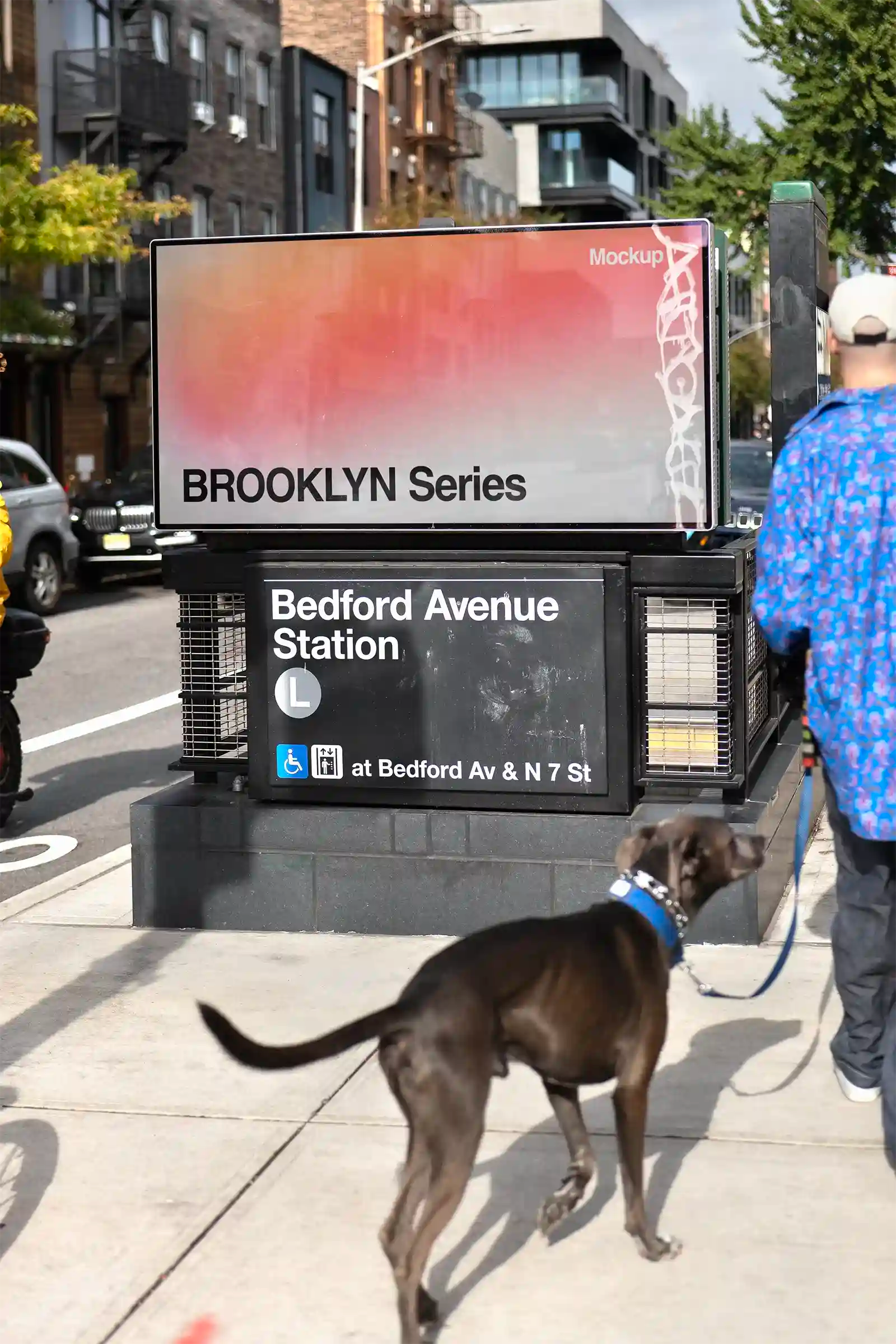 Billboard mockup in Brooklyn, New York, United States. Poster, Banner. PSD Mockup Photoshop Mockup design 2