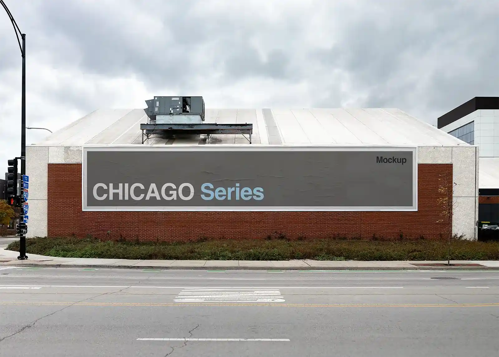 Billboard poster mockup in Chicago, United States.