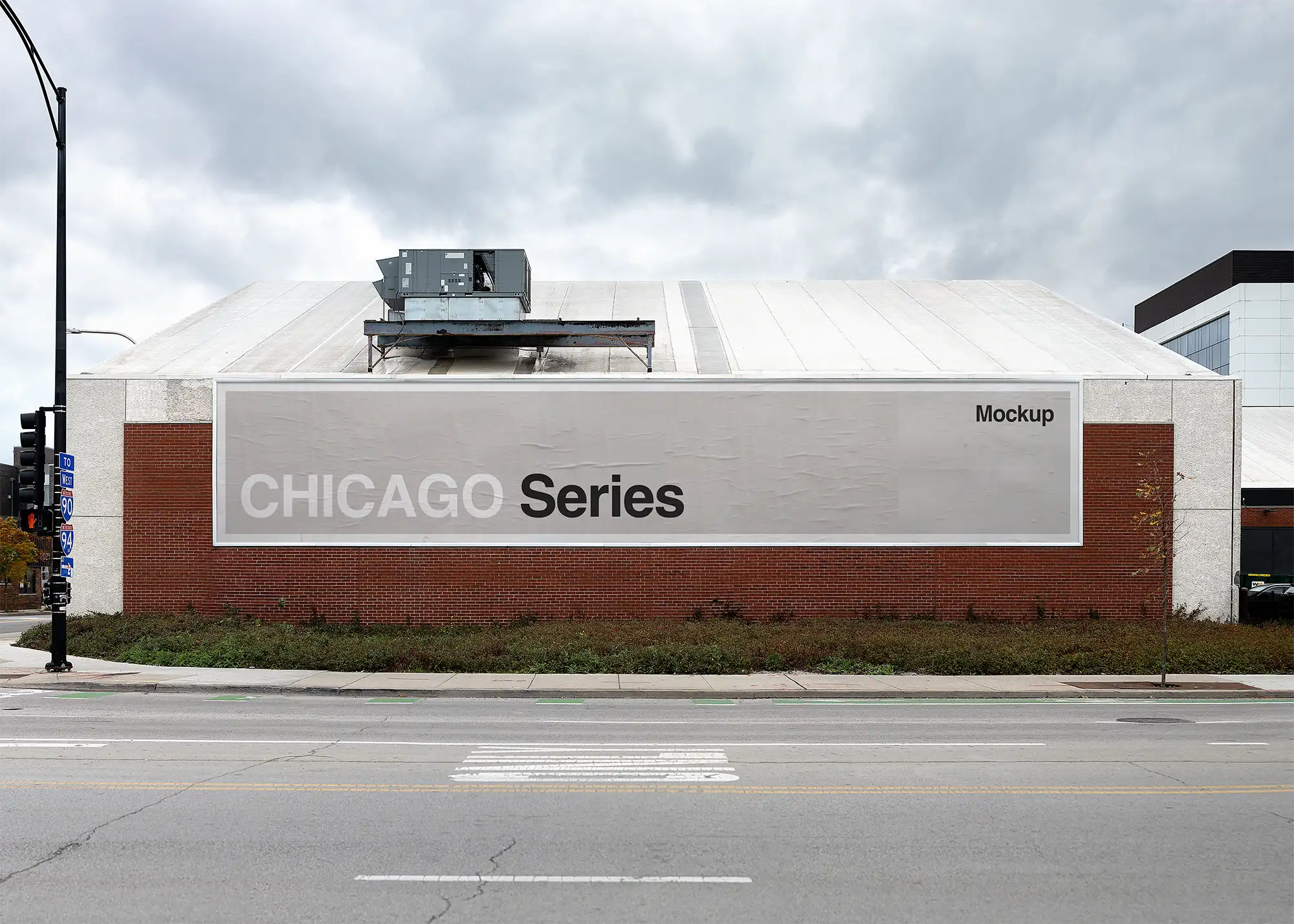 Billboard poster mockup in Chicago. © BRANDACLE MOCKUPS 2026.
