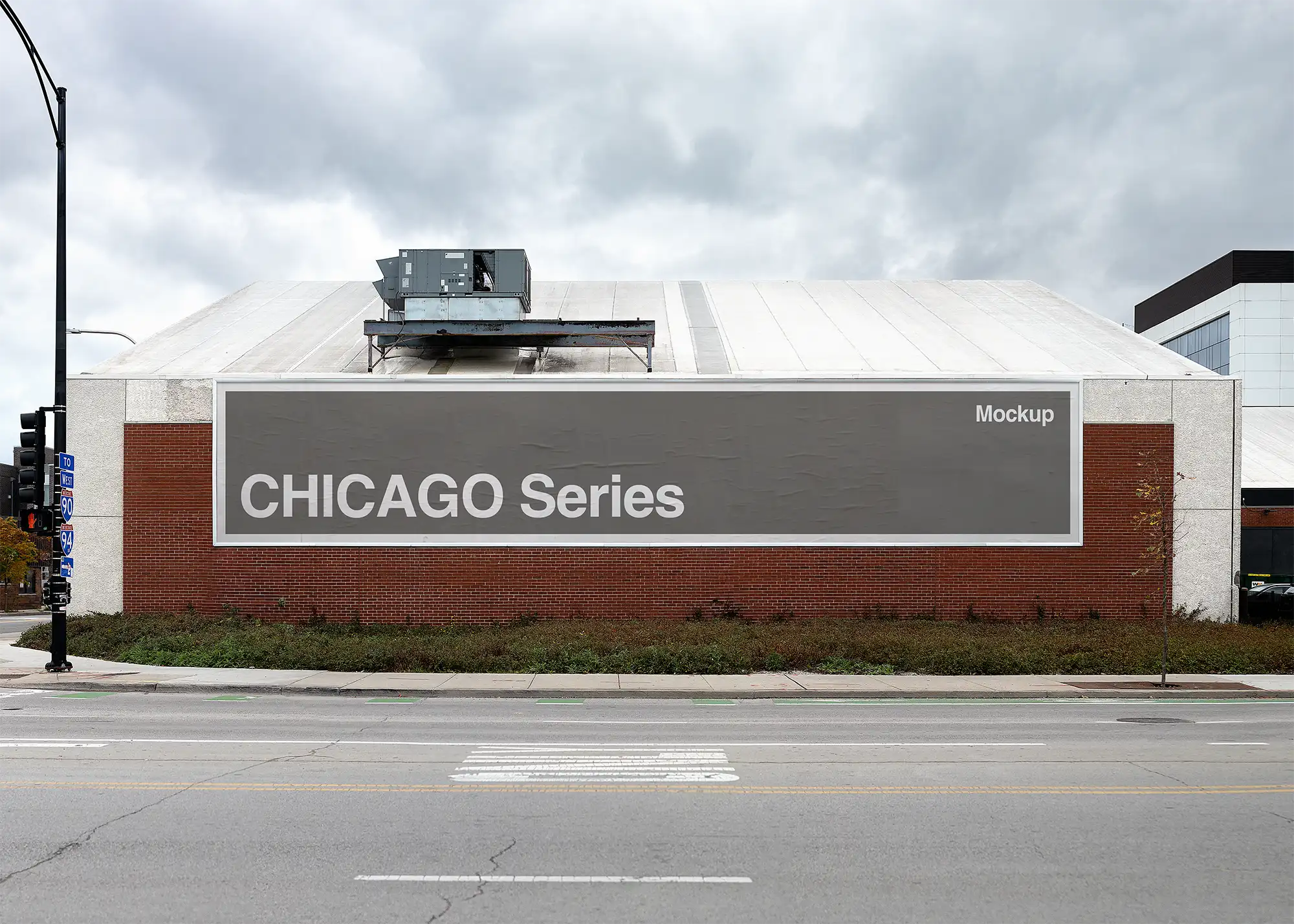 Billboard poster mockup in Chicago. © BRANDACLE MOCKUPS 2026.