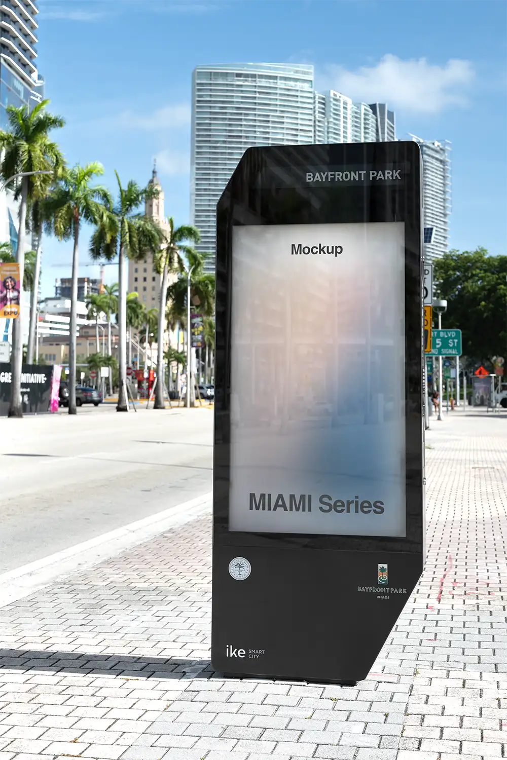 Billboard mockup in Miami