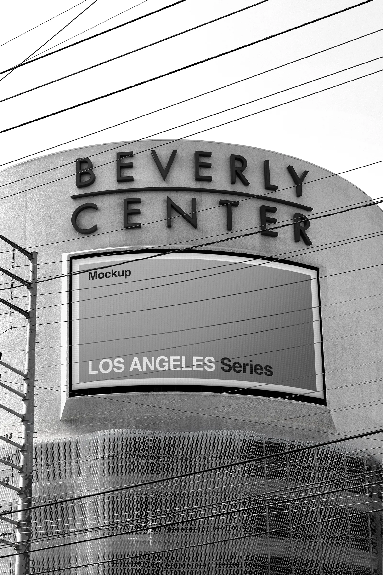 Digital Screen Billboard mockup on a building in Beverly Hills & Hollywood in Los Angeles. 2