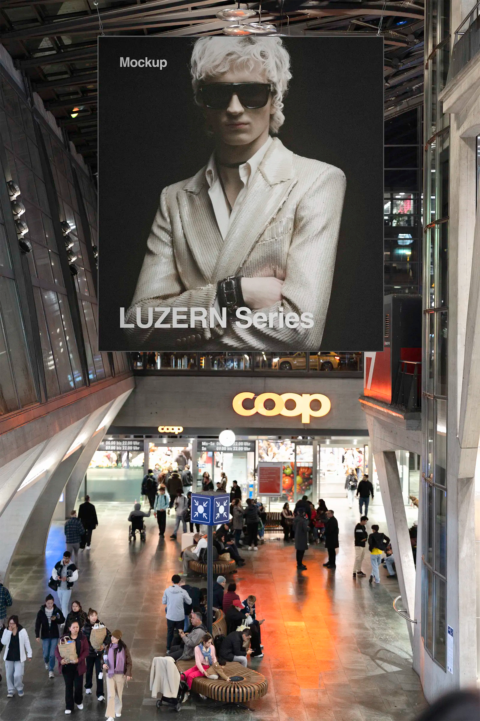 Billboard mockup in Lucerne Switzerland. 