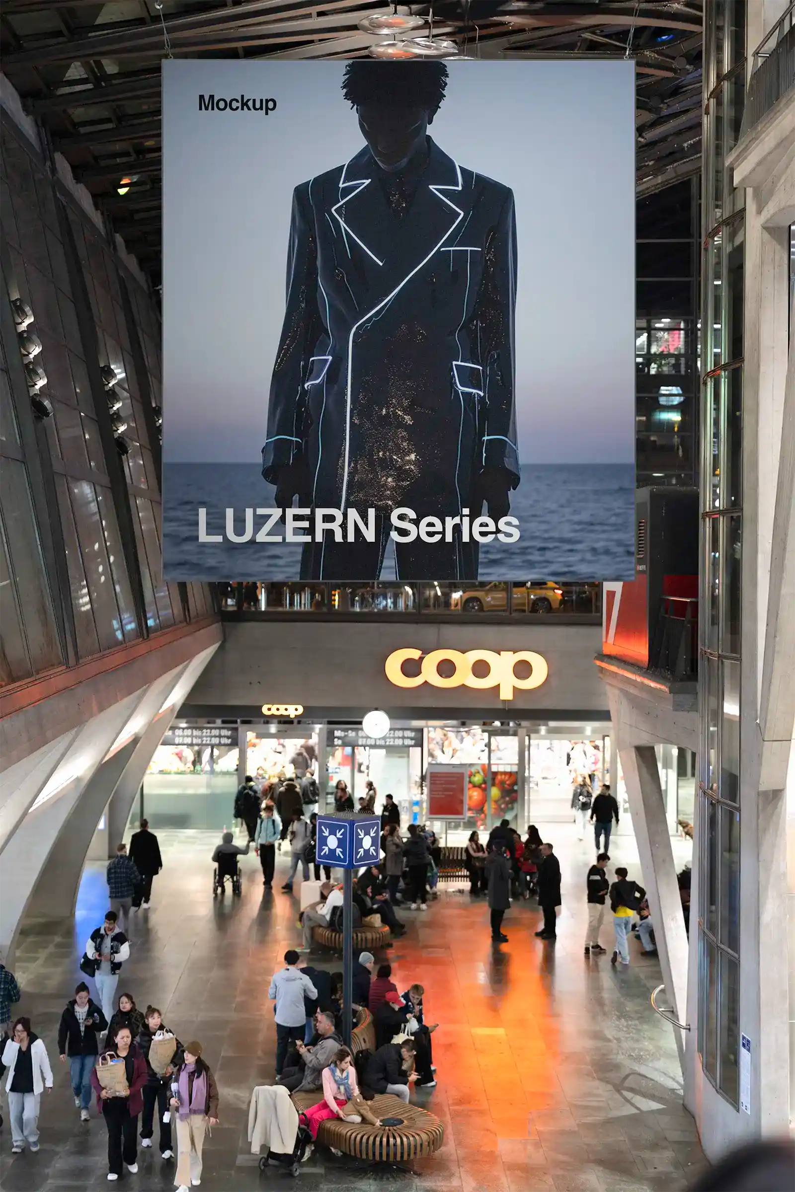 Billboard mockup in Lucerne Switzerland. 