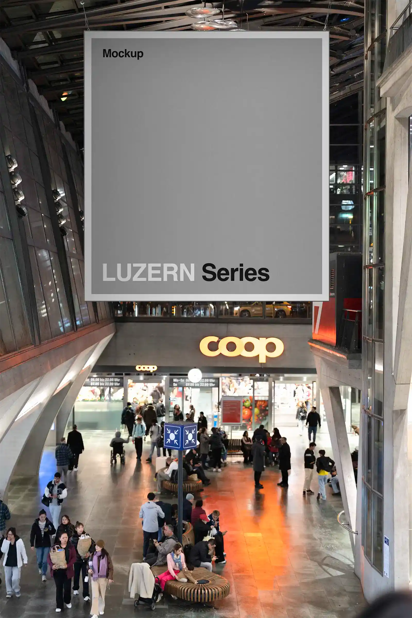 Billboard mockup in Lucerne Switzerland. 