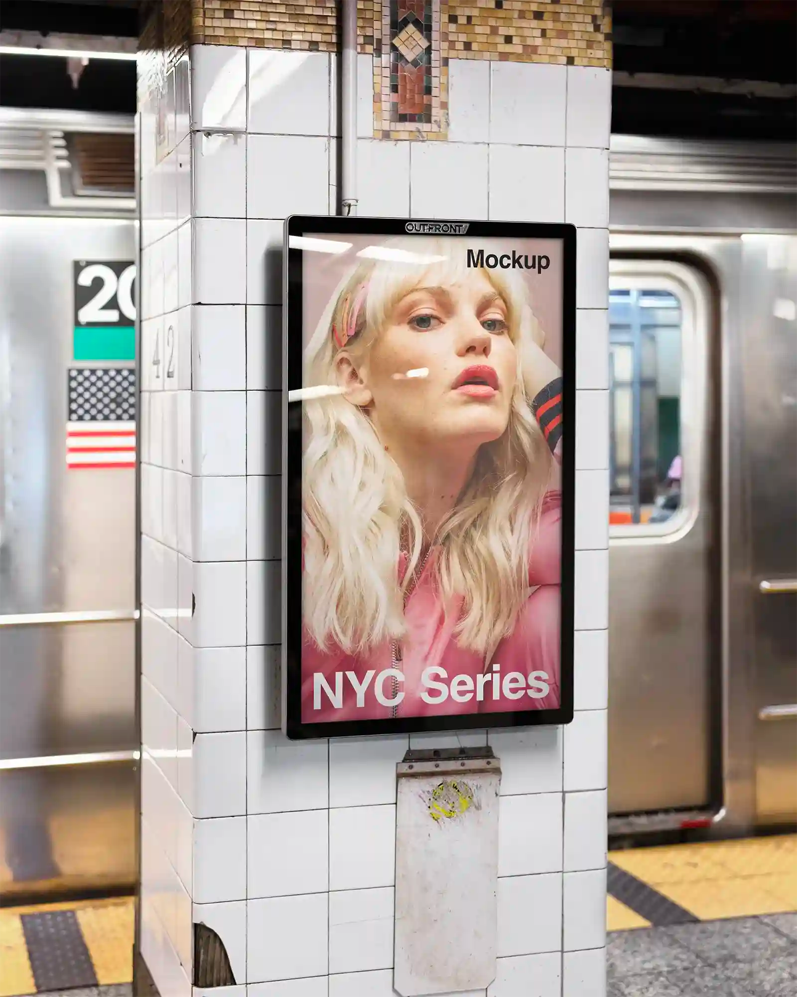 Billboard mockup in the NY Subway, New York, United States. PSD Mockup on Photoshop for your design 5