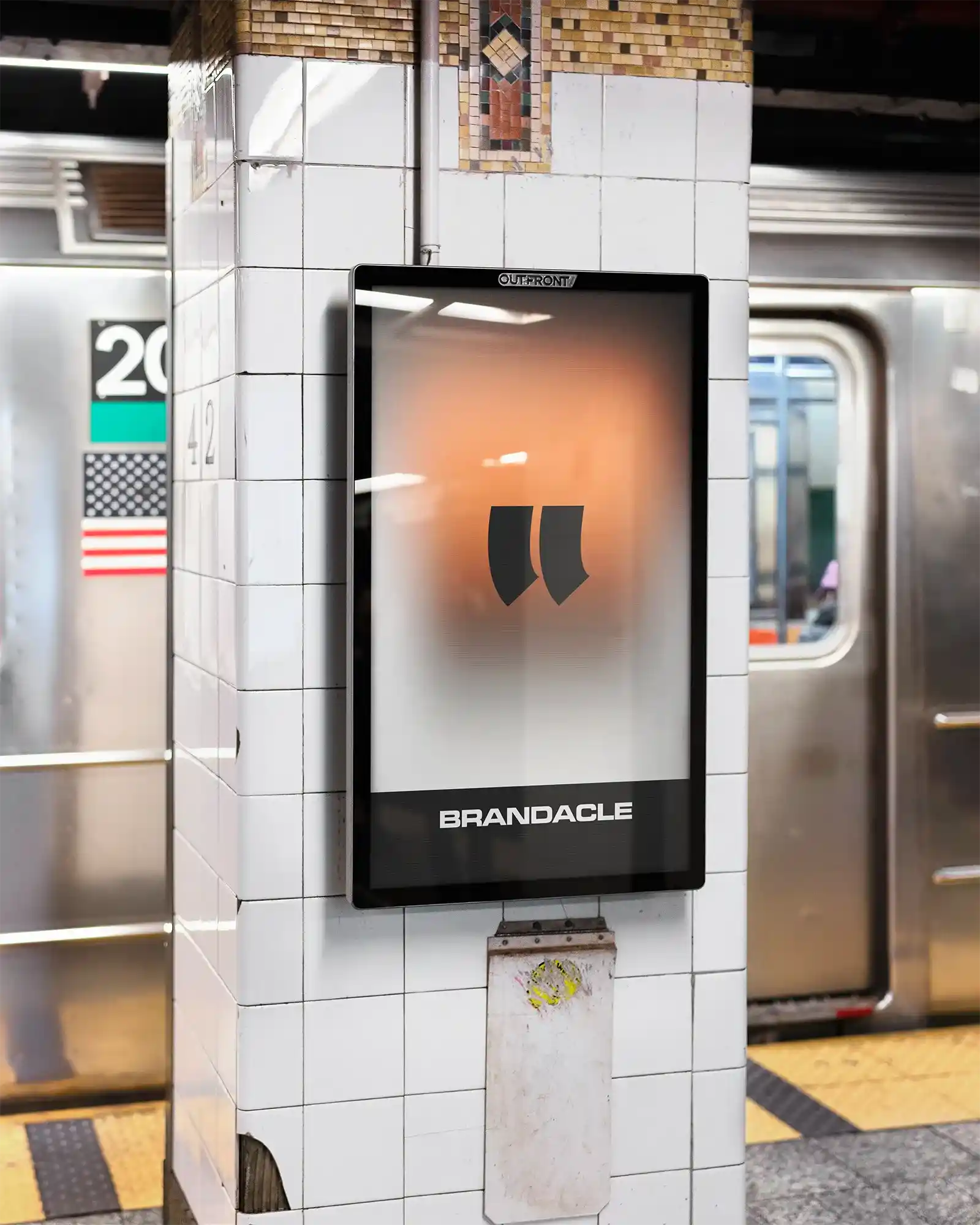 Billboard mockup in the NY Subway, New York, United States. PSD Mockup on Photoshop for your design 1