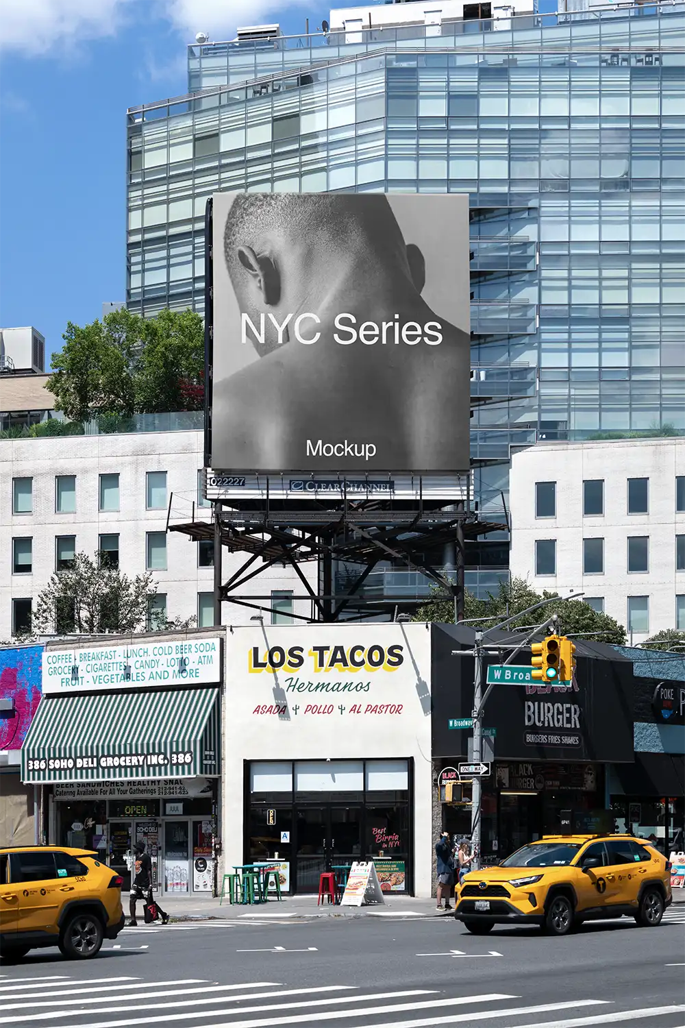 Billboard mockup on Broadway in New York