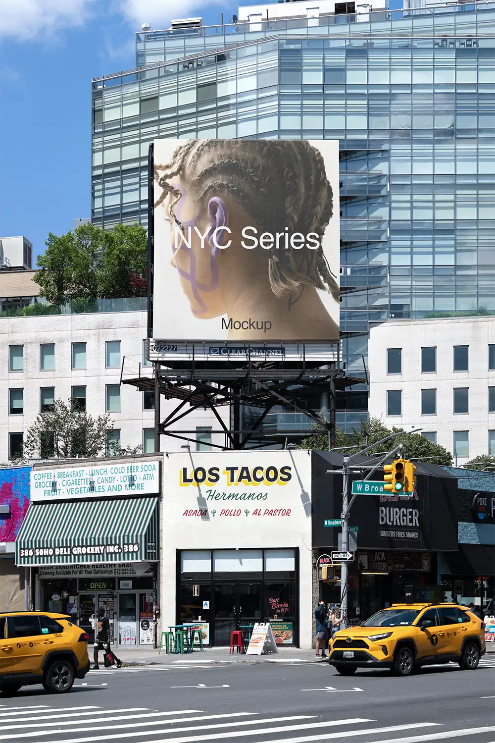 Billboard mockup on Broadway in New York