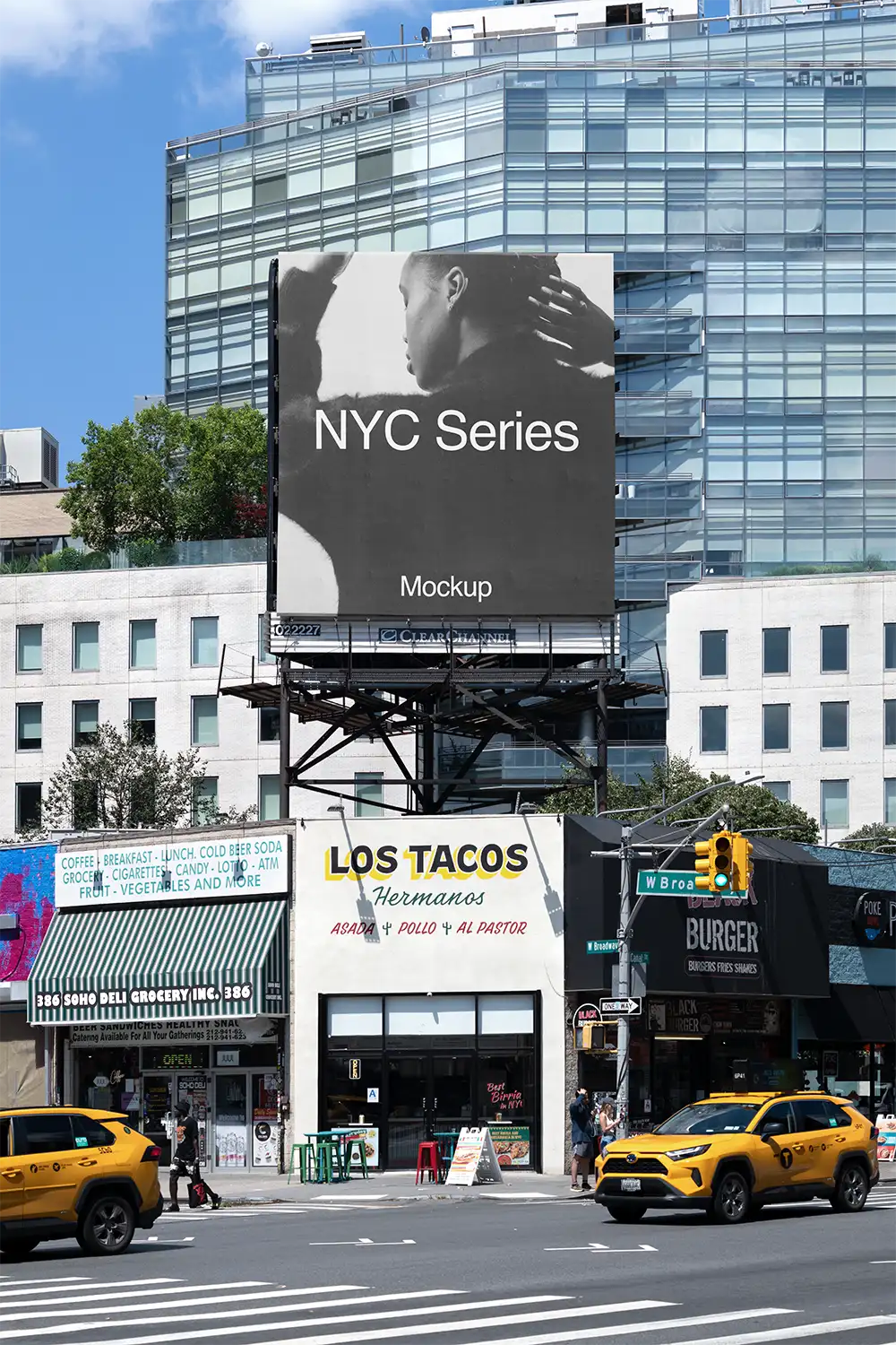Billboard mockup on Broadway in New York