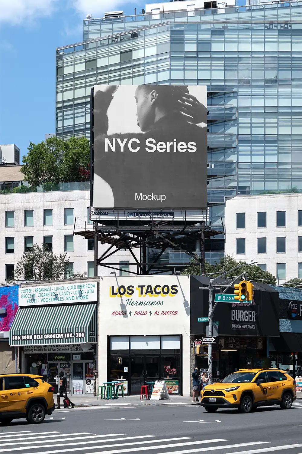 Billboard mockup on Broadway in New York