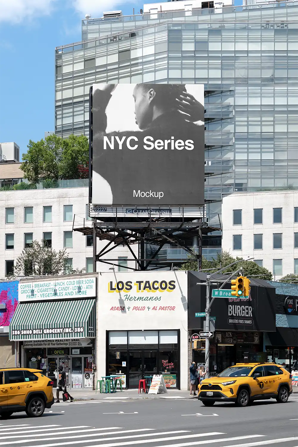 Billboard mockup on Broadway in New York. © BRANDACLE MOCKUPS 2026. All rights reserved.