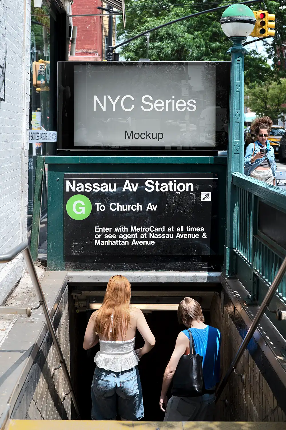Billboard mockup at a NYC subway station in Brooklyn, New York