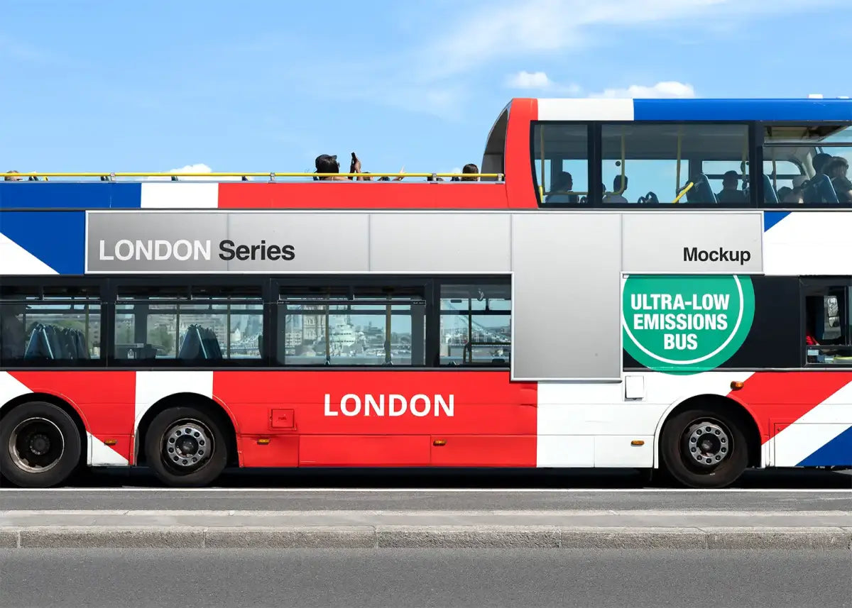 Poster Mockup on a bus in London