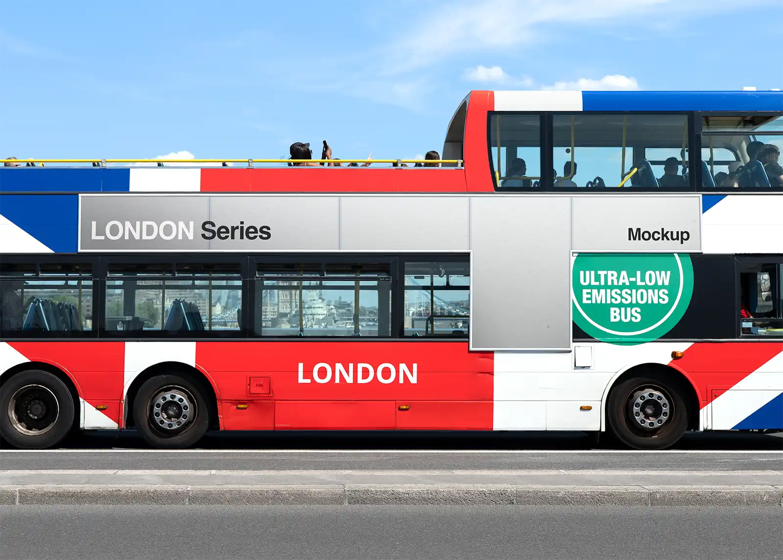 Poster Mockup on a bus in London © BRANDACLE MOCKUPS 2026.
