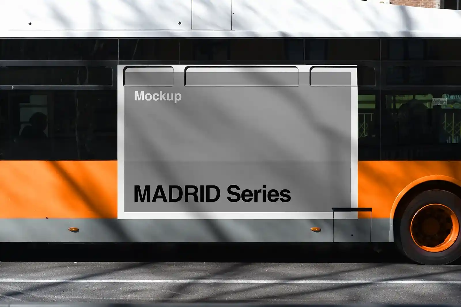 Bus mockup in Madrid, Spain.