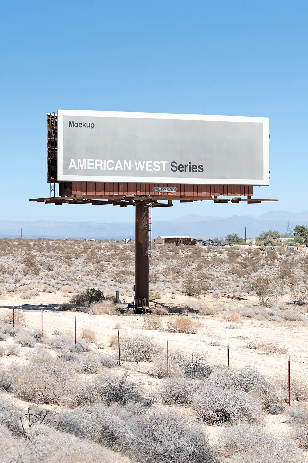 Billboard mockup in California desert
