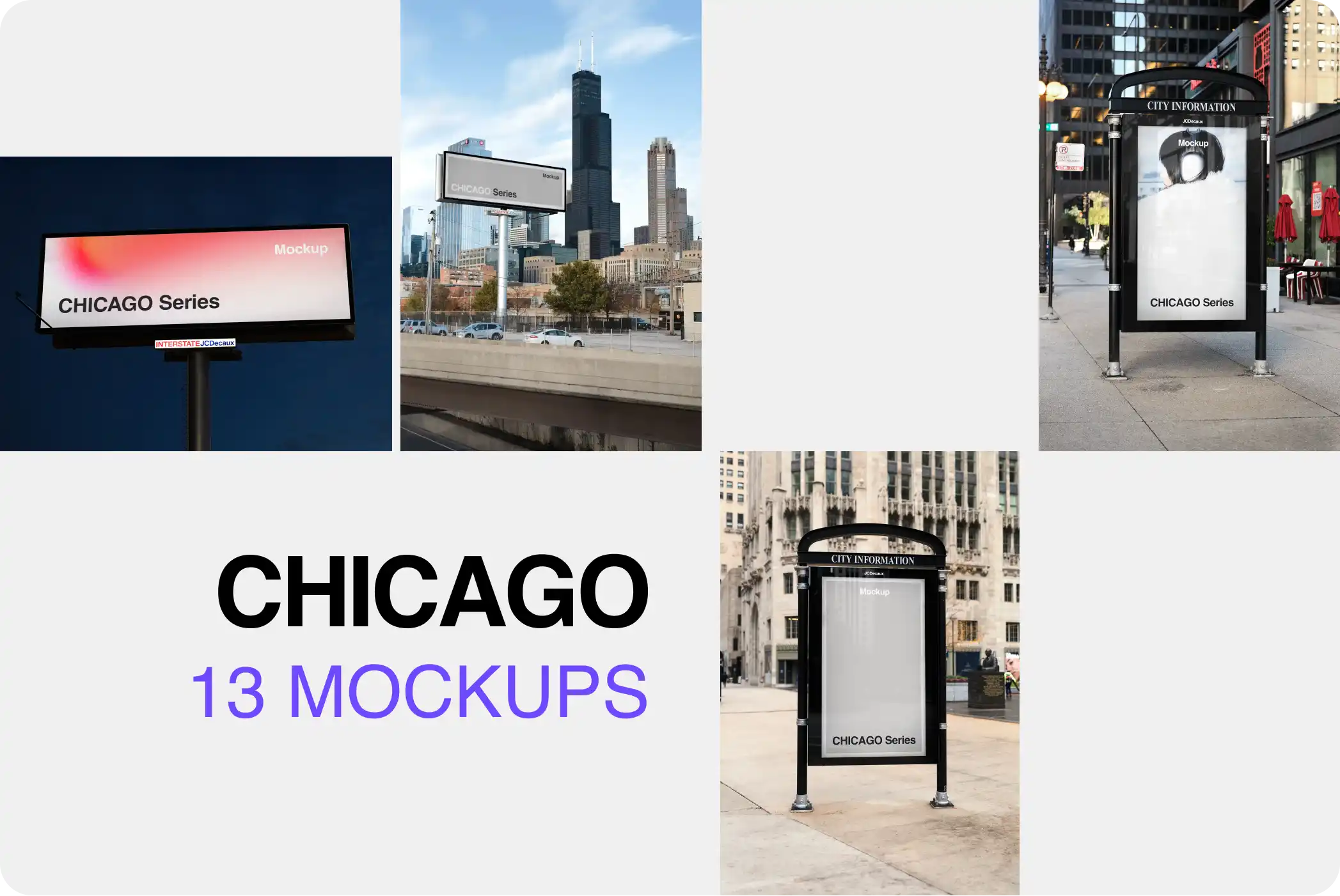 CHICAGO MOCKUPS BUNDLE - Brandacle - mega pack of mockups to showcase your designs on posters, billboards and banners