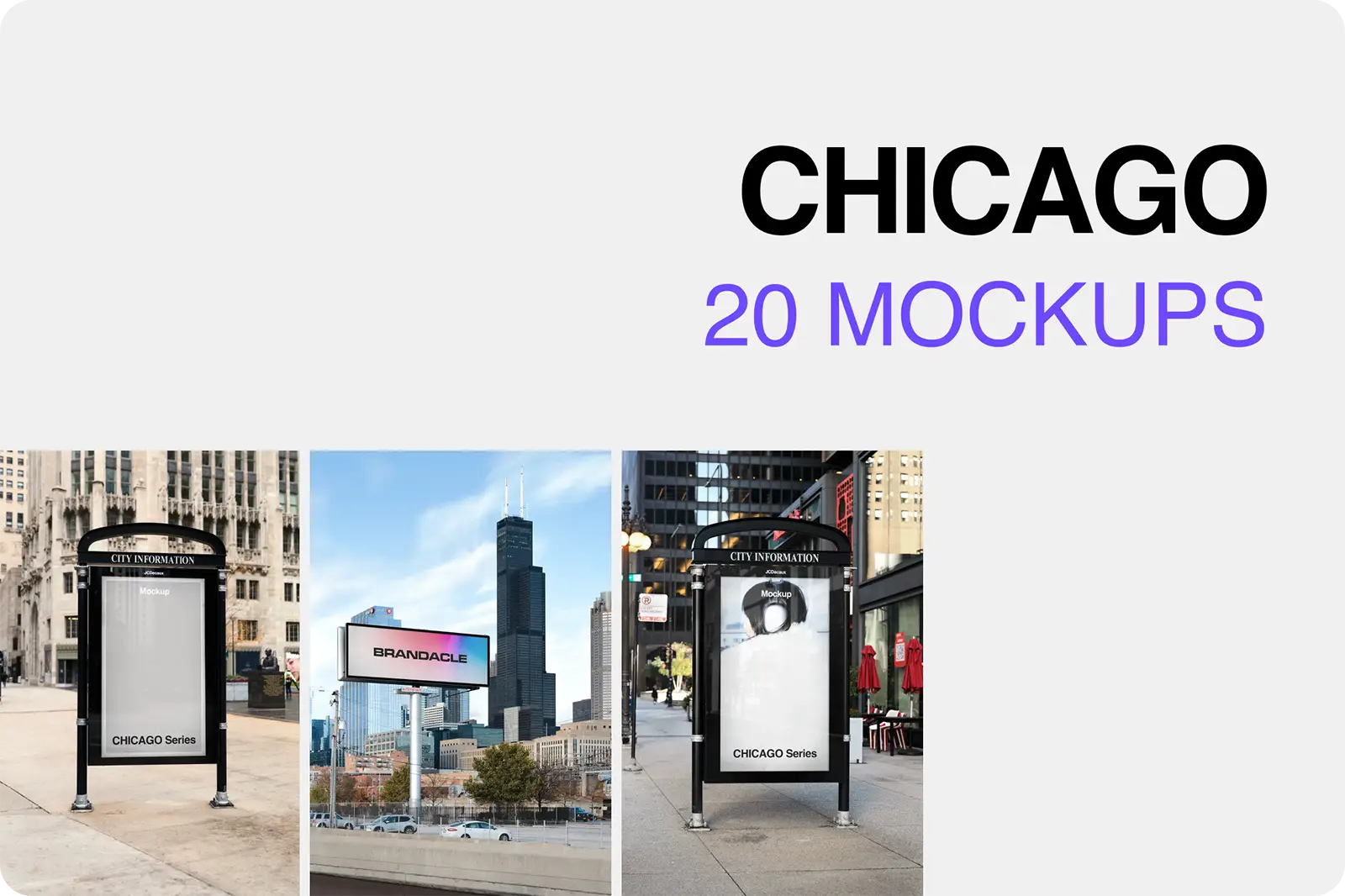 CHICAGO MOCKUP BUNDLE - Brandacle - Billboard and poster mockups in Illinois
