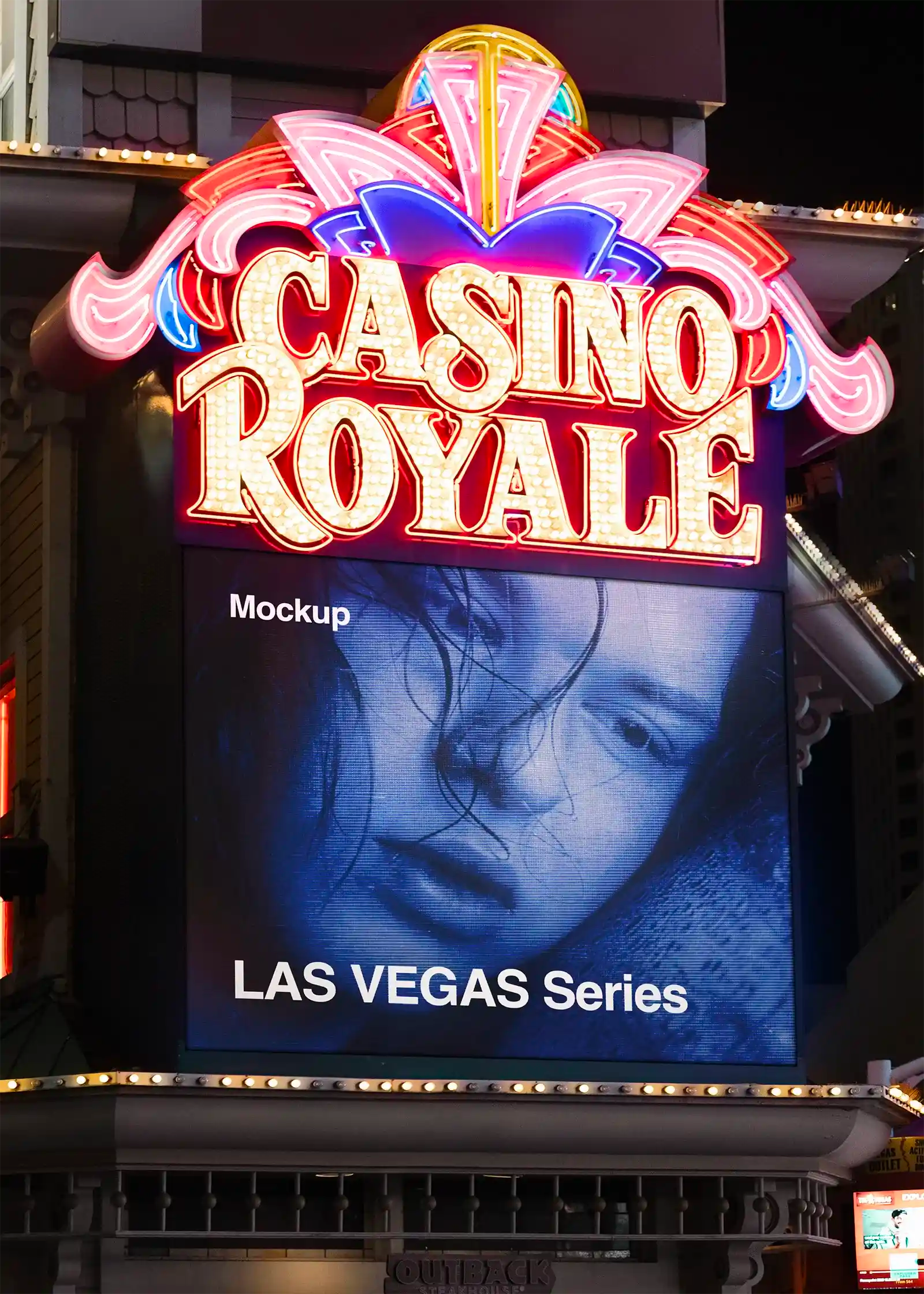 Billboard mockup in Las Vegas United States. 