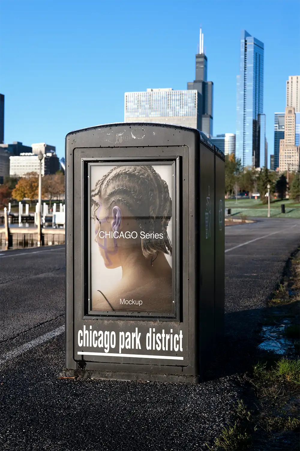 Poster mockup in Chicago