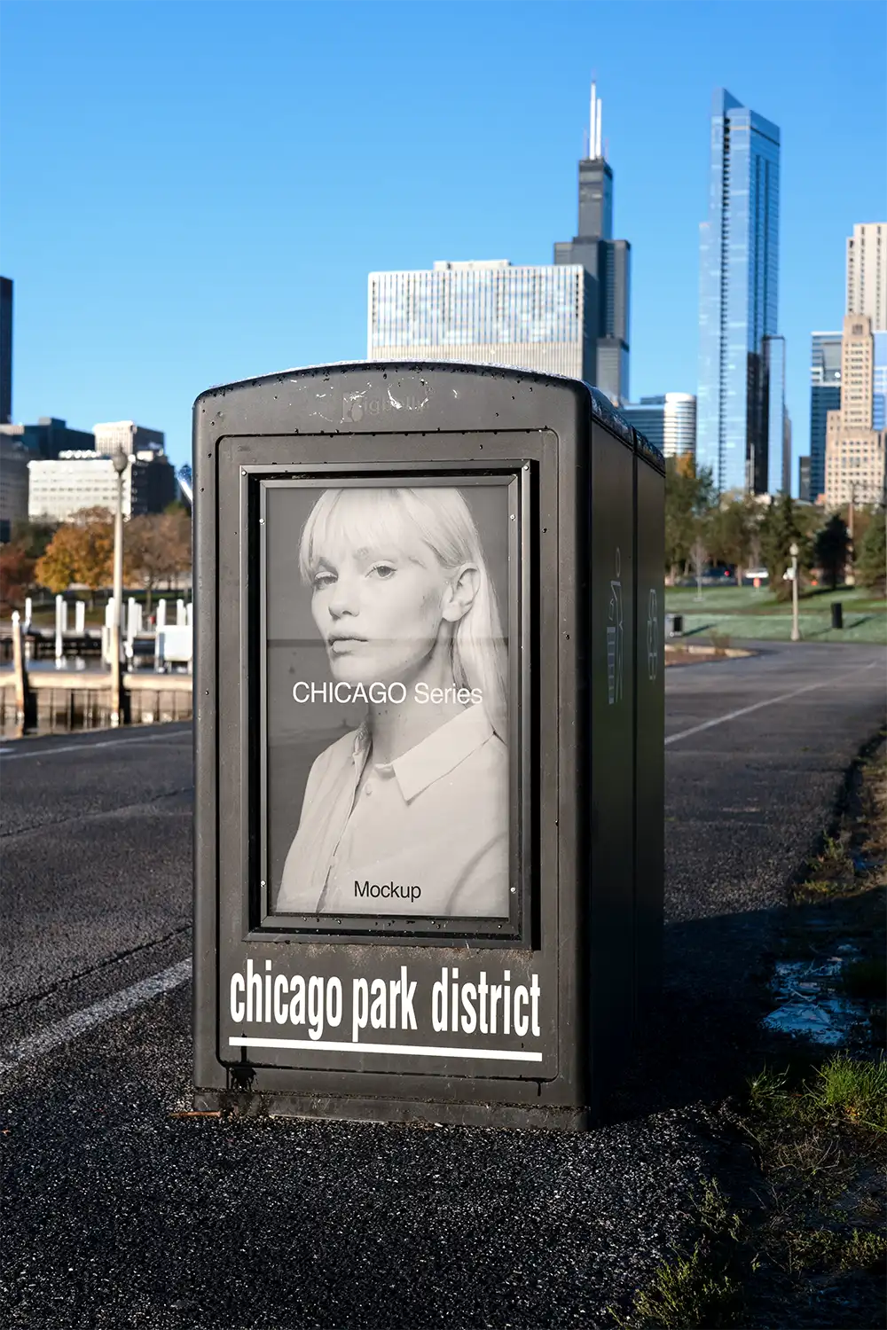 Poster mockup in Chicago