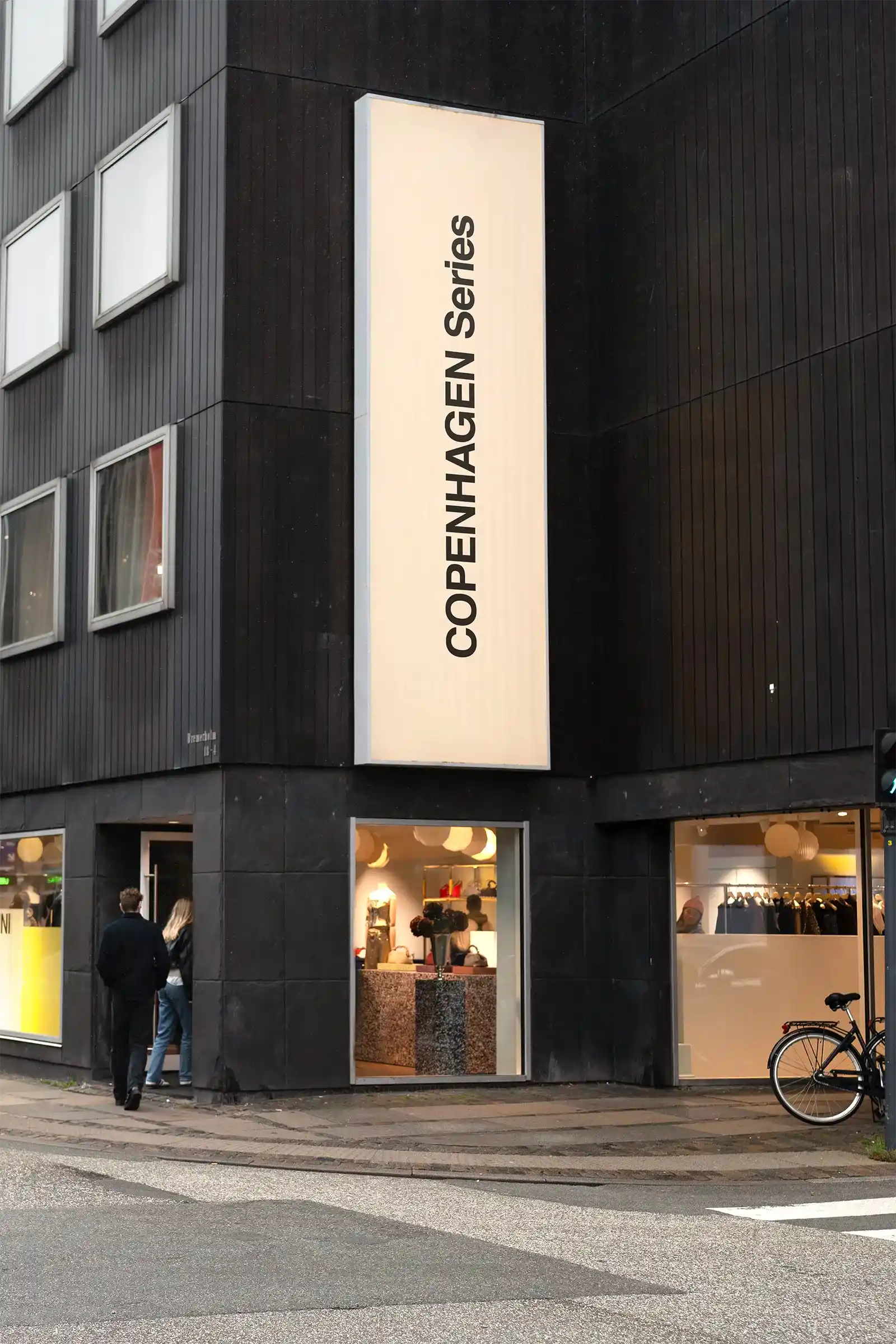 Storefront mockup in Copenhagen, Denmark.