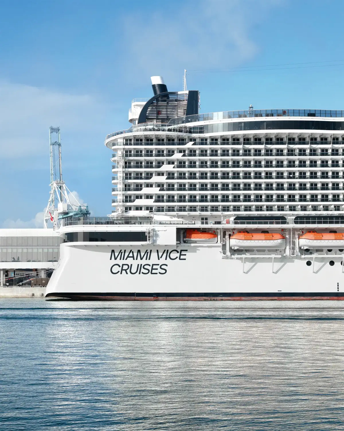Logo mockup on a cruise ship in the port of Miami