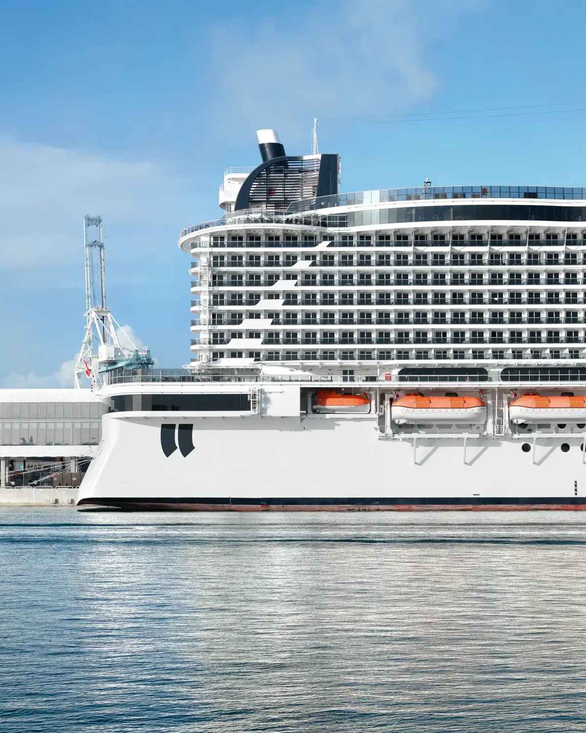 Logo mockup on a cruise ship in the port of Miami