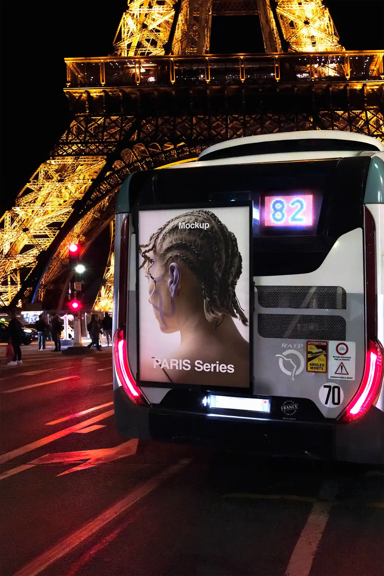 Eiffel Tower, Paris Bus Mockup, France | FR24PRS038 - Brandacle