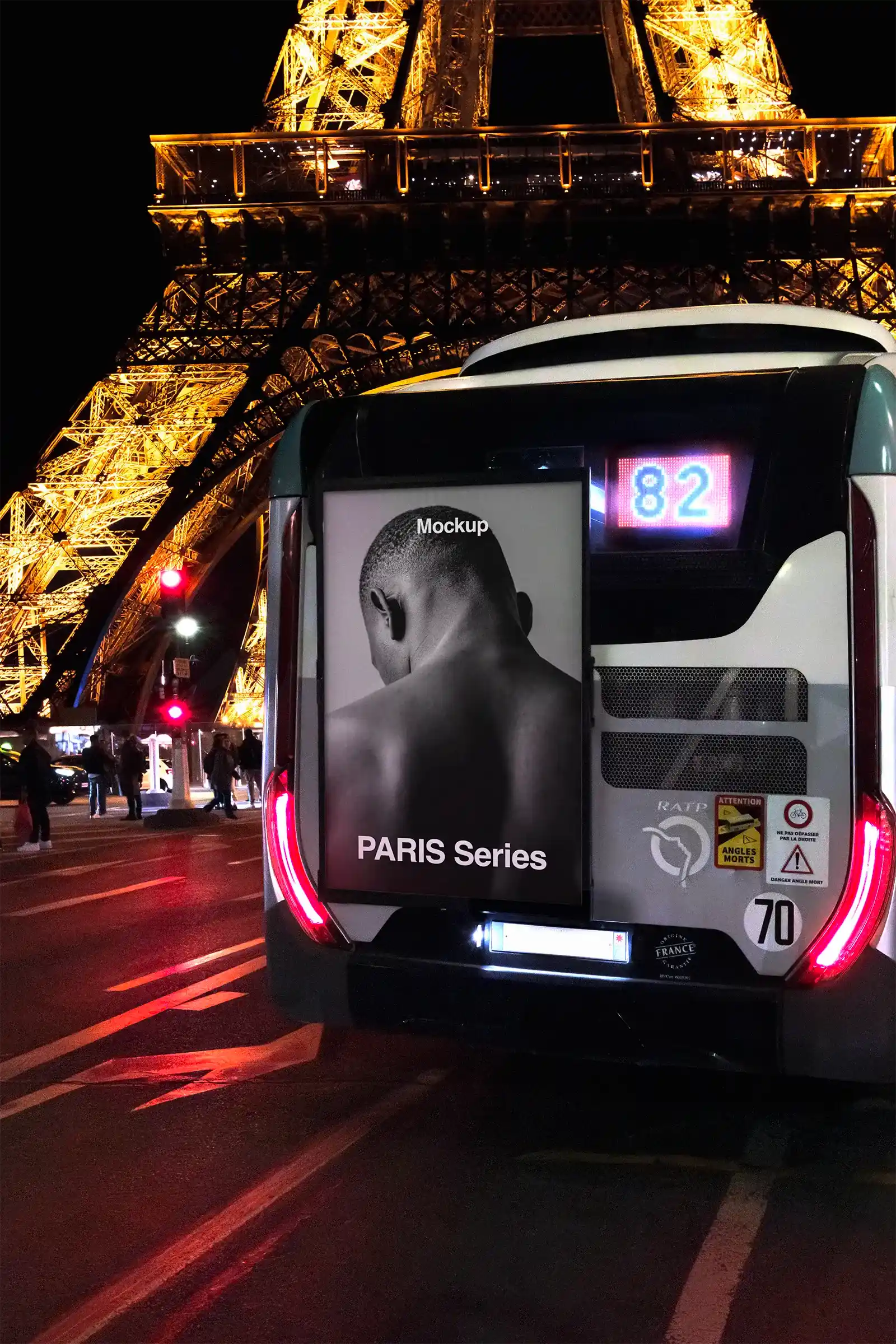 Eiffel Tower, Paris Bus Mockup, France | FR24PRS038 - Brandacle